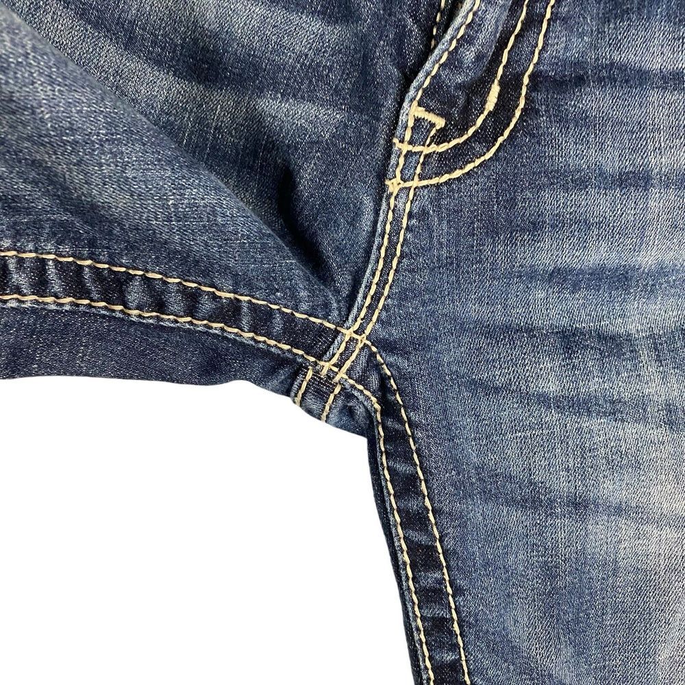 Miss Me Women's Blue Boot Cut Jeans with Gold Embroidery - Picture 7 of 13